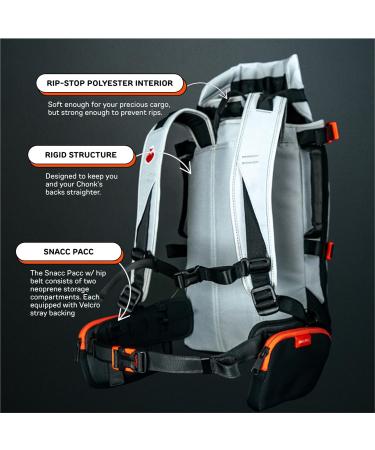 Little Chonk Maxine One Dog Backpack - Comfortable & Safe with Snacc Pacc Hip Belt - Chonkcrete Gray | International Shipping - Buy Online on GoSupps.com