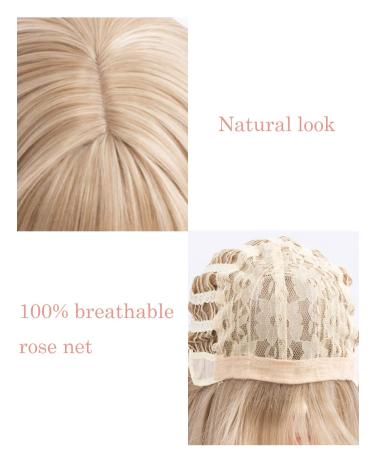 Netgo Blonde Wig with Bangs | Long Straight Ash Blonde Wig for Women | 27 Inch Heat Resistant Synthetic Hair Wig for Cosplay & Halloween - Buy Online on GoSupps.com