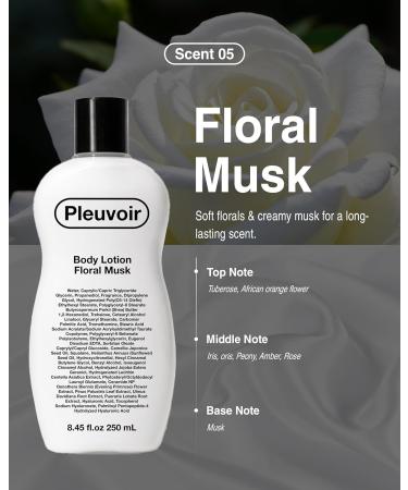 Pleuvoir Luxury Perfume Body Lotion Floral Musk - French MANE Fragrance (Tuberose & Musk) Non-Greasy Fast-Absorbing Moisturizing with Ceramide 5-Hyaluronic Acid Wildflower Scent 8.45 fl.oz Creamy Musk Wildflower Garden - Buy Online on GoSupps.com