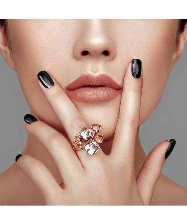 96 Pieces Matte Black Fake Press on Nails | Full Cover Acrylic Square Nails with Glue for Women & Girls | DIY Home Salon Favors - 1 Count - Buy Online on GoSupps.com