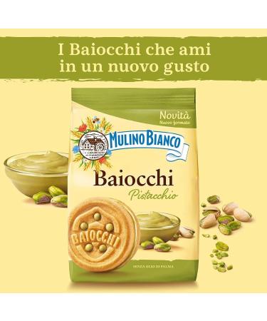  Italian Gourmet E.R. Mulino Bianco Baiocchi Pistachio Pistachio Biscuits with Pistachios and Shortcrust Pastry Ideal for Breakfast or Snack Palm Oil Free 240g + Italian Gourmet Tomato Pulp 400g Box - Buy Online on GoSupps.com