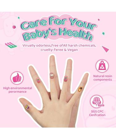 144Pcs Kids Press on Nails - Children Girls Short Artificial Fake Nails - No Fading Quick Stick on Cute Pre Glue Full Cover Acrylic Nail Kit - Rainbow Design - Perfect Gift for Kids - Buy Online on GoSupps.com