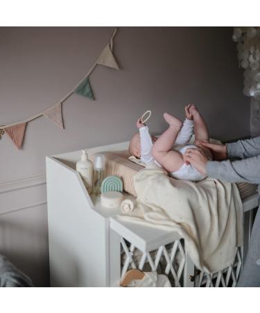 Mushie Pearl Bite Ring Bracelets - 3-Pack Dental Aid for Kids | Safe BPA-Free Teething Toys for Babies & Toddlers | Lilac Cyan & Soft Peach - Buy Online on GoSupps.com