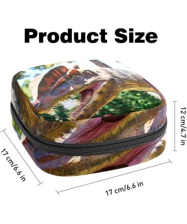 FERAL Dinosaur Napkin Storage Bag | Portable Menstrual Pad & Cup Pocket for Teens & Women | Zippered Organizer - Buy Online on GoSupps.com