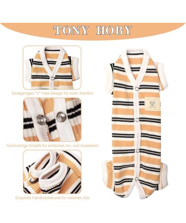 Tony Hoby Dog Suit for Men & Women - Soft Cotton 4-Legged Striped Overall for Comfortable Sleep - Brown Boy - Buy Online on GoSupps.com