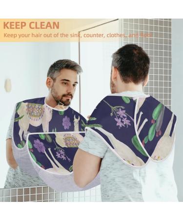 Beard Bib Apron for Men | Non-Stick Waterproof Hair Catcher | Alpaca Design Grooming Cloth - Buy Online on GoSupps.com
