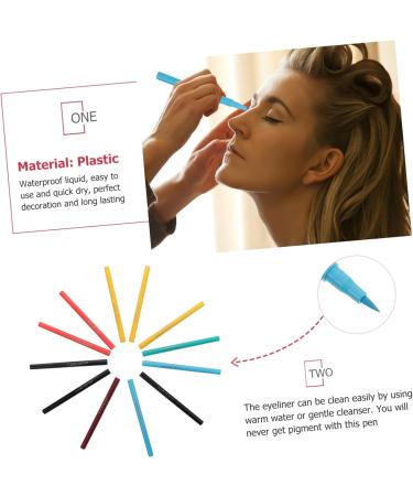DRESSOOS 12pcs Liquid Eyeliner Pencil Eye Beauty Pencil Matte Colored Eyeliner Liquid Eyeliner Waterproof - Buy Online on GoSupps.com