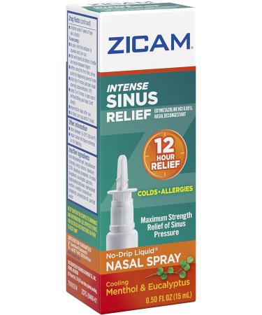Zicam Intense Sinus Relief Nasal Spray - Cooling Menthol & Eucalyptus - 0.5 Fl Oz - Pack of 1 - Buy Online on GoSupps.com