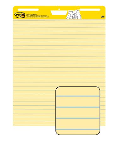 Post-it Super Sticky Easel Pad, 25 in x 30 in Sheets, Yellow Paper with Lines, 30 Sheets/Pad, 2 Pads/Pack, Great for Virtual Teachers and Students (561)