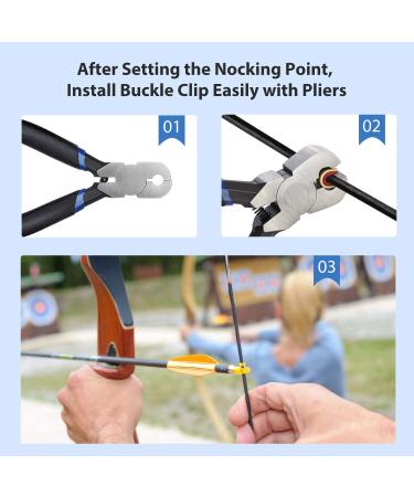 Zonon Bow String Nocking Points Pliers Kit - Archery T-Shape Bow Square Ruler & Buckle Pliers Set for Recurve Bow Turning - Dark Blue - Buy Online on GoSupps.com