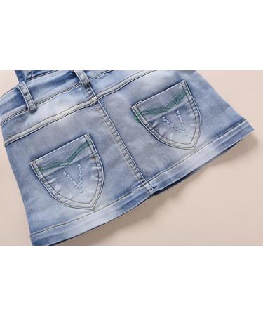 KIDSCOOL SPACE Baby Denim Overalls Dress | Little Girls Jean Jumper 3-4 Years | Light Blue-1919 - Buy Online on GoSupps.com