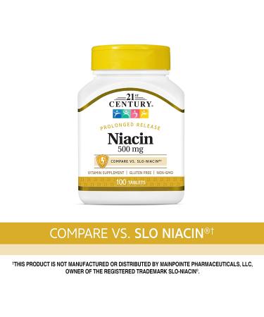 21st Century Niacin 500 mg Prolonged Release - 100 Tablets for Heart Health - Buy Online on GoSupps.com