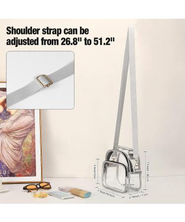 MoKo Clear Stadium Bag for Women - Large Capacity Crossbody with 2 Pockets, Zipper Closure - Silver - Buy Online on GoSupps.com