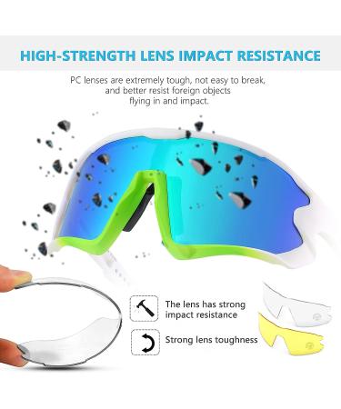 KOOTU Polarized Cycling Sunglasses | 3 Lenses UV Protection Sports Glasses for Men Women | Ideal for Cycling, Fishing, Hiking, Running - White - Buy Online on GoSupps.com