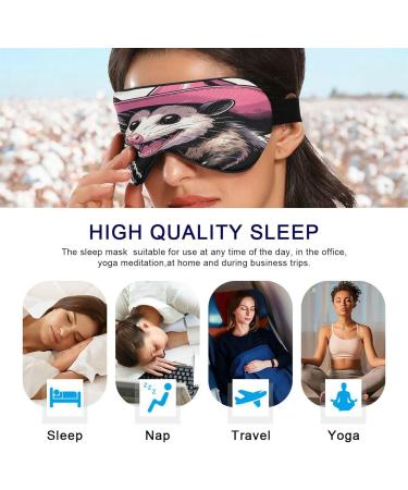 Possum Pink Cowboy Hat Sleep Mask | Light Blocking Eye Mask for Sleep Travel & Naps - Adjustable Cute Soft & Lightweight Blindfold for Men & Women - Buy Online on GoSupps.com