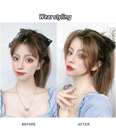 Bangs Hair Clip 2 Pieces Synthetic Fake Fringe Women's Fringe Clip in Hair Bangs Hairpiece Natural Hair Middle Part Two Sides Bang Hair Piece Clip in Extensions Bangs Clip in Hair (Color : Brown blac Brown black - Buy Online on GoSupps.com