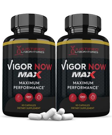 Justified Laboratories (2 Pack Vigor Now Max 1600MG Advanced Men's Health Formula 120 Capsules