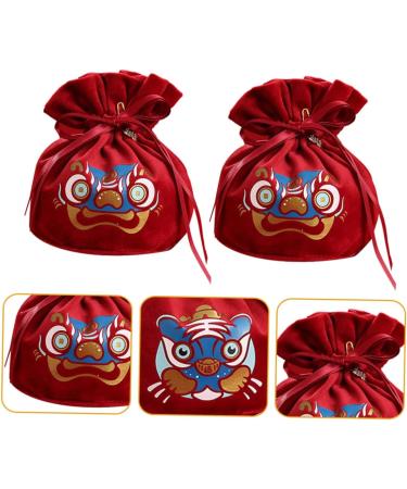 HOMSFOU 2pcs Candy Bag Packaging Bag Wedding Candy Bags Candy Bags for Wedding Decorative Candy Pouches Drawstring Candy Bags Gift Bags Wedding Decor Portable Candy Pouch Festival Supply Red 15x12cm - Buy Online on GoSupps.com
