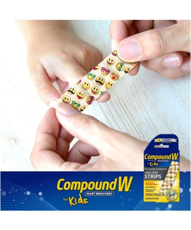 Compound W Maximum Strength Wart Remover Strips for Kids (Ages 3+) - 10 Medicated Strips - Buy Online on GoSupps.com