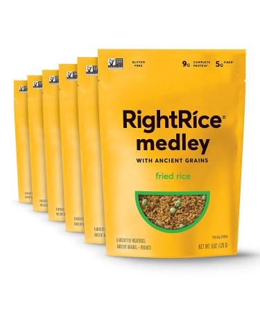 RightRice Medley - Fried Rice (6oz. Pack of 6) - Made from Vegetables  Ancient Grains and More Veggies, Vegan, non GMO, Gluten Free Fried Rice 6 Ounce (Pack of 6)