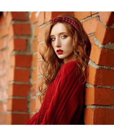 VELSCRUN 5 Pcs Plaid Headbands for Women - Wide Knot Top Vintage Hair Accessories in 5 Colors - Buy Online on GoSupps.com