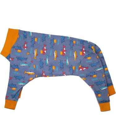 Dog Rehabilitation Suit - Soft Long-Sleeved Post-Op Neuter Shirt for Large & Medium Dogs (5XL Shark) | Alternative to Cone & Licking Prevention - Buy Online on GoSupps.com