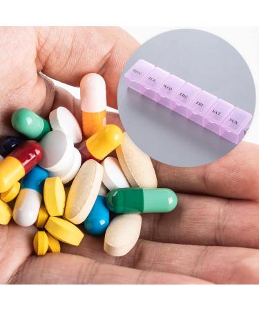 Pill Box Organiser 7 Day One Time a Day Pill Dispenser Storage Case for Medication Supplements Vitamins and Cod Liver Oil Pink - Buy Online on GoSupps.com