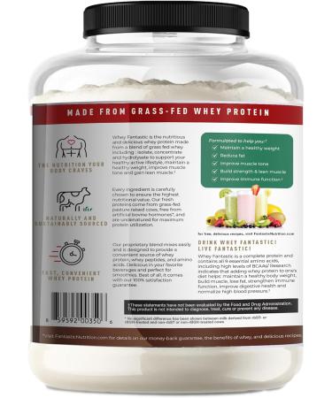 Whey Fantastic 100% Pure Grass Fed Whey Protein - Unflavored 2-Pack (10lb) | Premium Isolate Concentrate & Hydrolysate - International Shipping Available - Buy Online on GoSupps.com