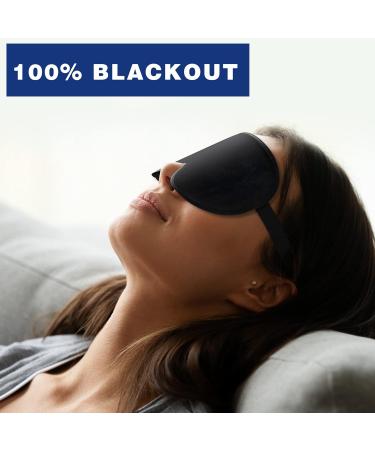 UAMAL 100% Blackout Sleep Mask for Men & Women - 3D Zero Pressure Sleeping Mask with Adjustable Strap - Premium BLACK Eye Mask for Sleeping - Travel Essentials - Buy Online on GoSupps.com