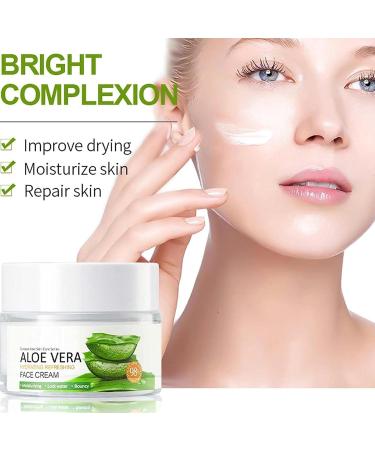 Pure Aloe Vera Hydrating Refreshing Moisturizing Face Cream Natural Aloe Cream for Dry Skin Sunburn Acne Soothing Moisturizing Natural Aloe Vera Gel Soothing Moisturizing Sunburn Repair - Buy Online on GoSupps.com
