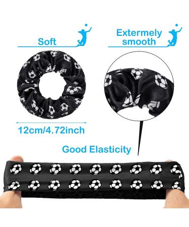 Soccer Hair Scrunchies - 20 Pieces Sport Elastic Silk Satin Hair Ties for Girls, Women, Players, Teams - Christmas Soccer Accessories (White/Black) - Buy Online on GoSupps.com