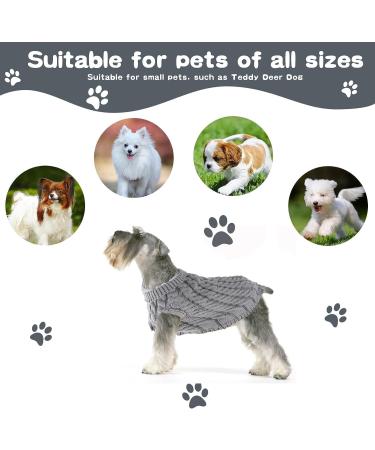 Puppy Dog Knitted Pullover Sweater Turtleneck Warm Soft Knit Small Cat Sweater for Cold Weather Dog Jumper Knitwear Warm Dog Cat Jumper Pet Vest Comfortable Pet Coat Costume for Small Dogs (S Grey) - Buy Online on GoSupps.com