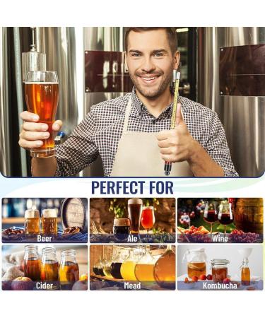 Loufy 4Pcs Hydrometer Alcohol Set Kit Alcohol Meter Set for Distilling Alcohol 0-200 Proof & 0-100 Tralle Specific Hydrometer - Buy Online on GoSupps.com