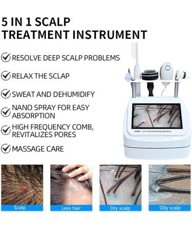 5 in 1 Skin Analyzer Professional Hair Follicle Oil and Moisture Tester Scalp Massager with 2 HD Lenses - 50X 200X Hair Growth Promoter Analyzer - Buy Online on GoSupps.com