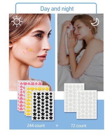 Star Pimple Patches - 316 Count Invisible Acne Treatment Cute Hydrocolloid Zit Covers with Centella Asiatica & Tea Tree Oil | International Shipping - Buy Online on GoSupps.com