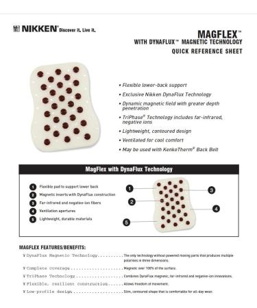 nikken kenko Back Flex Magnet mag Item 14471 Lower Back pad Chest pad Includes Contoured Edges  flexability  and Cool Vents for Day and Night Comfort. Plus its The only Product with NIKKEN Patented - Buy Online on GoSupps.com