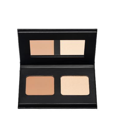 Kevyn Aucoin The Contour & Highlighter Duo: Makeup compact with mirror. Medium sculpting & candlelight celestial powder. Defines features. Eyes  cheekbone  nose & jawline. Crease-free.