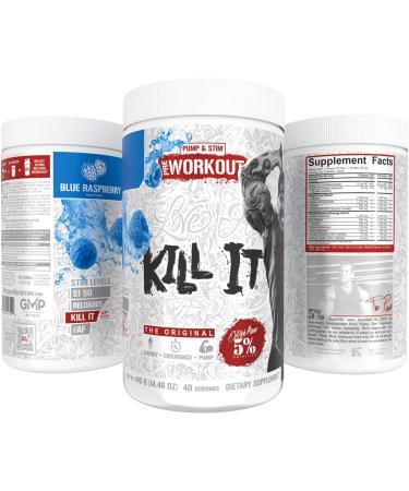 5% Nutrition Rich Piana Kill It Pre Workout Powder w/Creatine Caffeine Beta Alanine Hydroprime Glycerol for Pump Strength Endurance | 20/40 Srvgs (40 Servings Blue Raspberry) - Buy Online on GoSupps.com