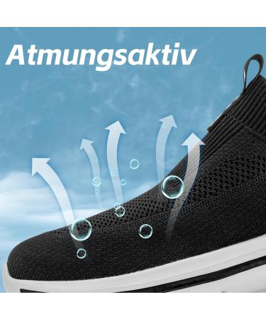 Odckoi Men's Slip On Sneakers - Breathable Black Running Shoes for Outdoor Fitness & Lightweight Road Running (Size 45 EU) - Buy Online on GoSupps.com