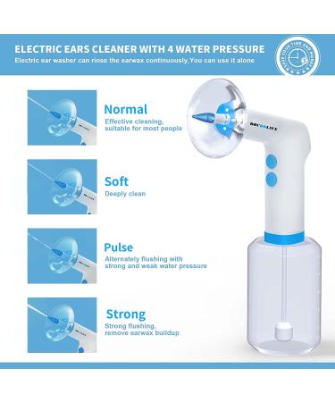 BOCOOLIFE Electric Ear Cleaner Kit - Rechargeable Earwax Removal System with 4 Pressure Modes and 5 Ear Tips - for Adults and Kids - Includes Ear Basin - Blue - Buy Online on GoSupps.com