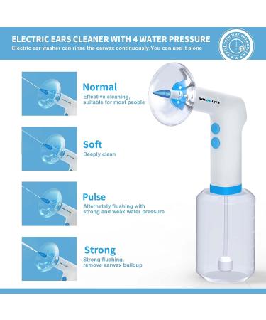 BOCOOLIFE Electric Ear Wax Removal Tool - Safe & Effective Ear Cleaner with 4 Pressure Settings for Adults - Includes Water Temperature Detector - Otoscope & Flushing System for Ear Care - Buy Online on GoSupps.com