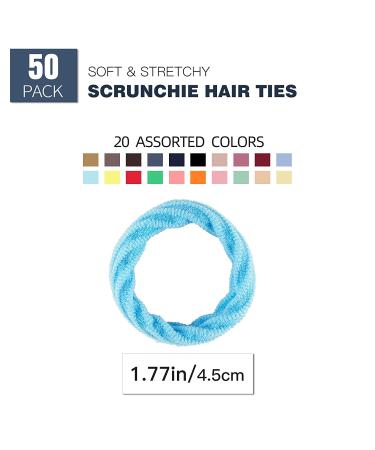 50PCS Seamless Cotton Elastic Hair Ties for Women - 4 Styles, 20 Colors - Buy Online on GoSupps.com