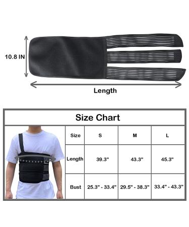 Rib Belt Chest Binder for Rib Injury Support - Breathable Compression Wrap for Broken, Fractured, Dislocated Ribs - Size L (33 to 43) - Buy Online on GoSupps.com