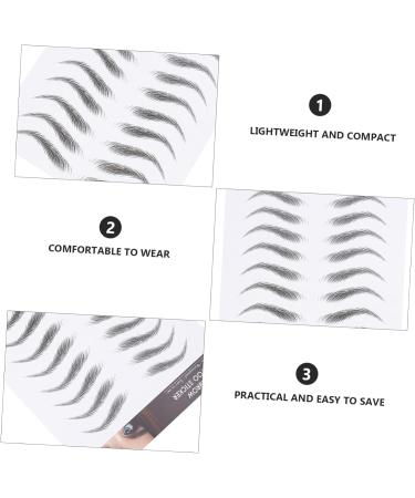 SKISUNO Black Makeup 12 Sheets Waterproof Eyebrow Stickers Beauty Tools Hair- Like Eyebrow Stickers Eyebrow Trimming 3d - Buy Online on GoSupps.com