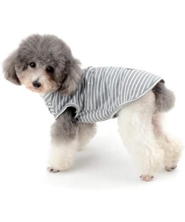 Zunea Striped Dog Shirt for Small Dogs & Cats | Summer Cool Vest Soft Cotton Tank Top for Pets - XL Gray (1 Pack) - Buy Online on GoSupps.com