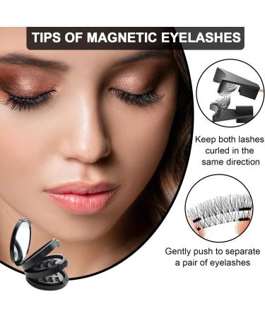 Movstriker Magnetic Eyelashes without Eyeliner Reusable 4 Pairs False Eyelashes Magnetic No Glue Natural Look 3D Effect Magnetic Lashes with Applicator Waterproof and Easy to Wear(Black) - Buy Online on GoSupps.com
