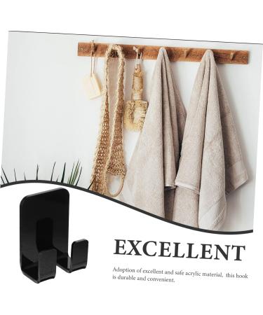 HEMOTON Acrylic Door Hook 8pcs Bathroom Hook Shower Door Wall-Mounted Towel Hanger Organizer Hangers Rack for Bathrooms Plug 6X4.5X2.8CM Black - Buy Online on GoSupps.com