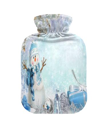 Christmas snowman gift hot bottle with cover heat bottles for pain relief heat bottle water bag heating bottles for period cramps 1l