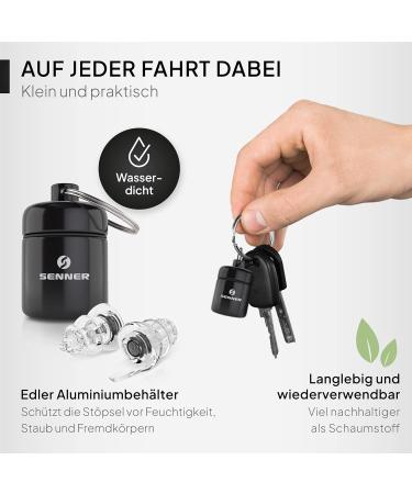 Senner Motopro Hearing Protection - Comfortable Earplugs for Motorcycle & Motorsport | Noise Reduction Wind Noise Blocking Reusable Design - Buy Online on GoSupps.com