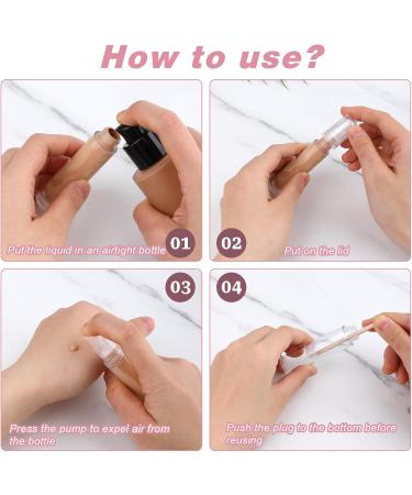 10ml Airless Empty Pump Bottles - Clear Refillable Liquid Container for Shampoo Serum & Lotion - 6 Pack Portable Travel Size - Buy Online on GoSupps.com